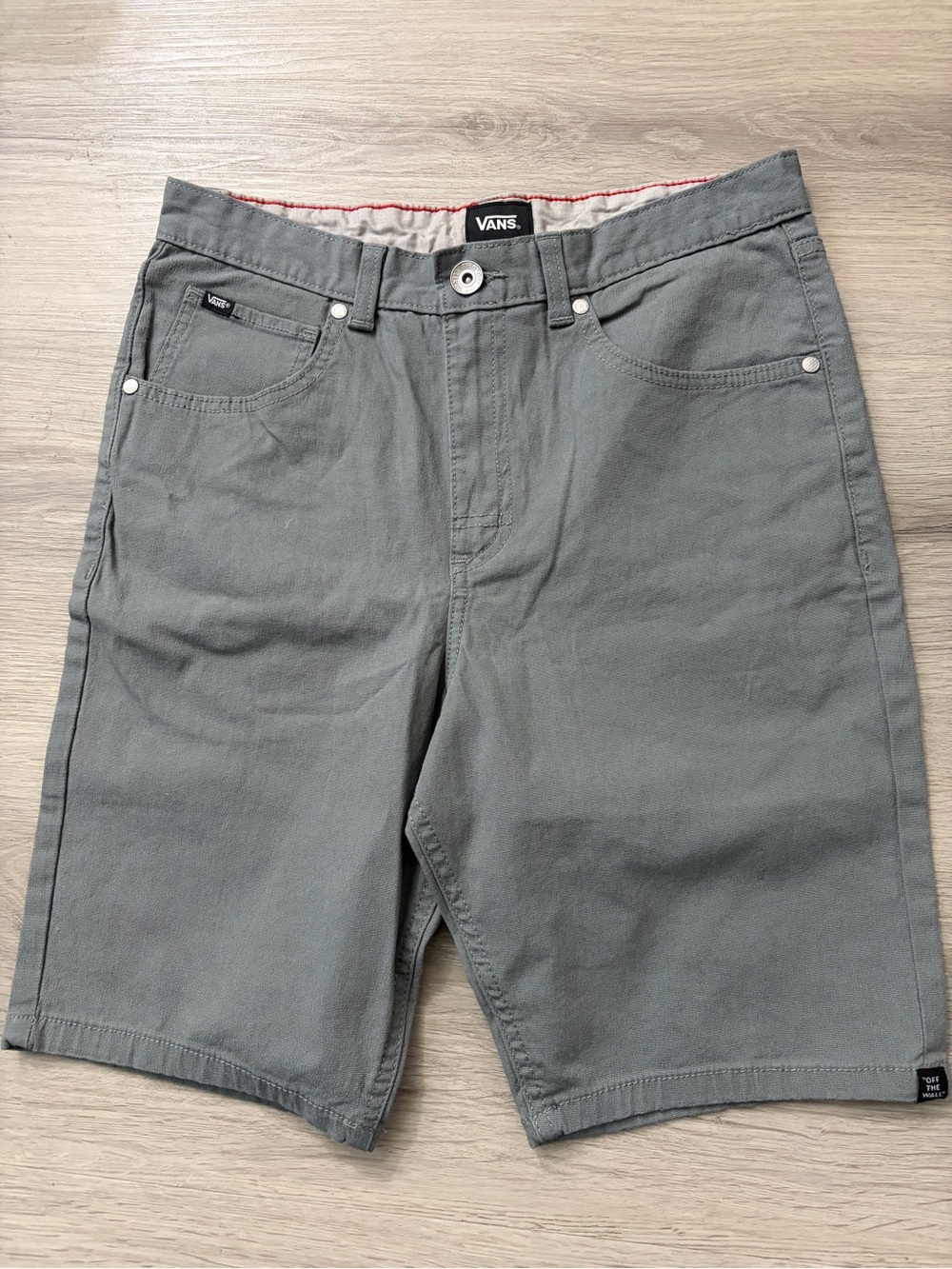 Vans Men's Gray Flat-Front Casual Shorts